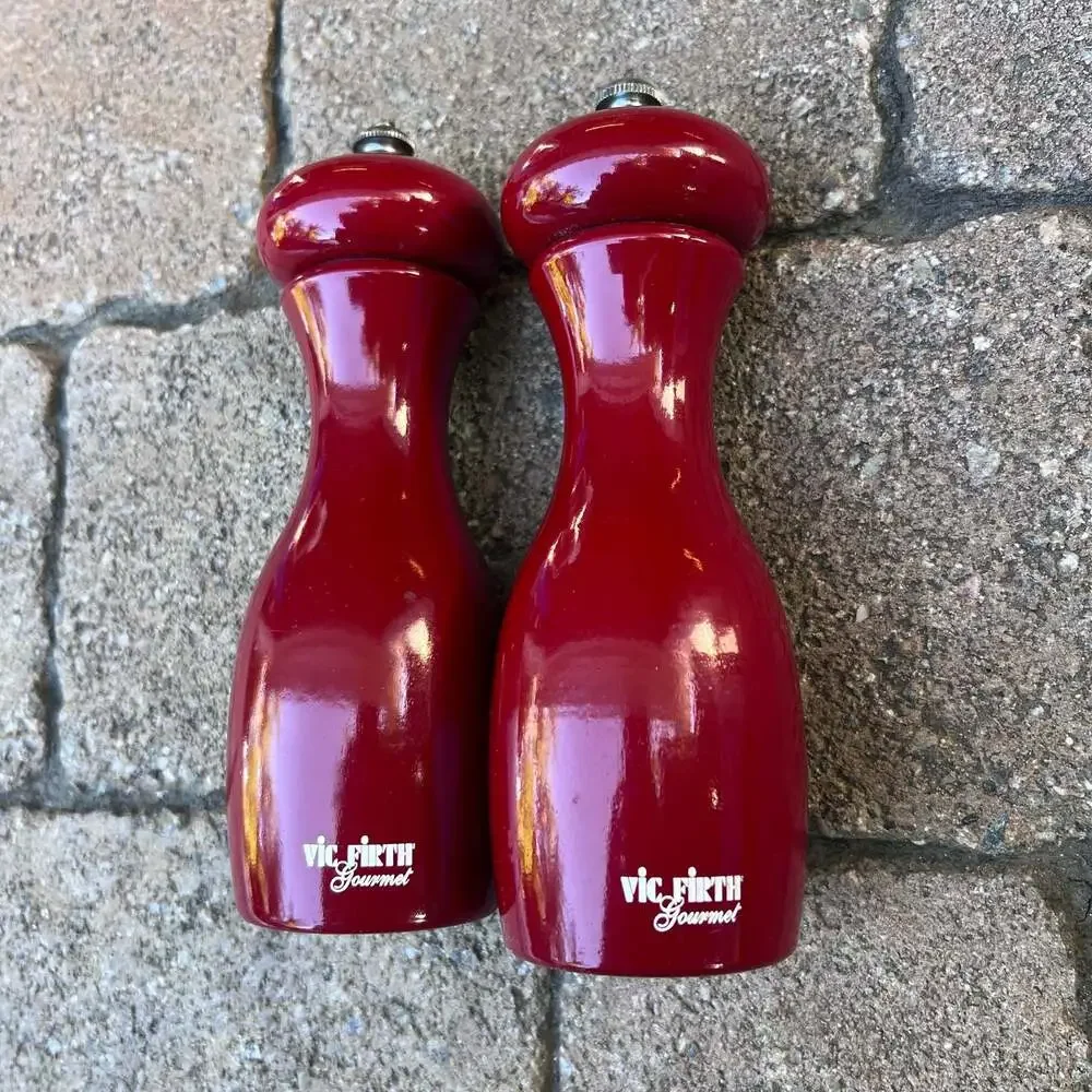 Vic Firth Gourmet Red Wooden Salt and Pepper Grinder Mill Set